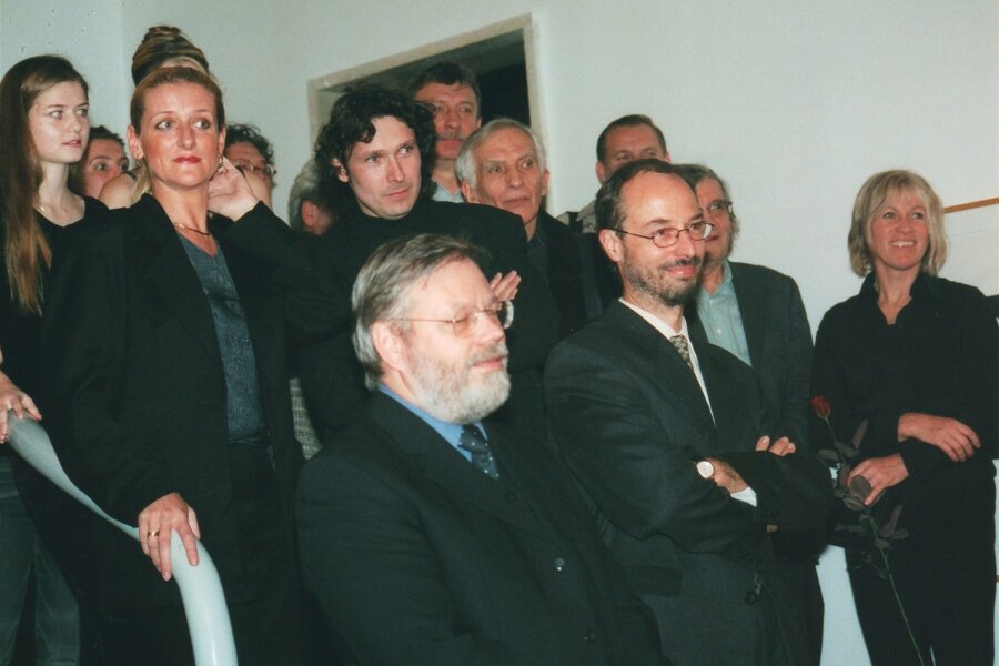 zprava Magdalena Jetelová, Radek Horáček, Filip Oberfalcer, za ním Dan Bárta; foto: Michaela Dvořáková